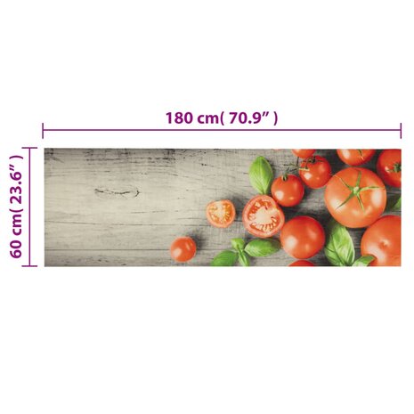 Keukenmat wasbaar tomatenprint 60x180 cm fluweel 8721012918979 5