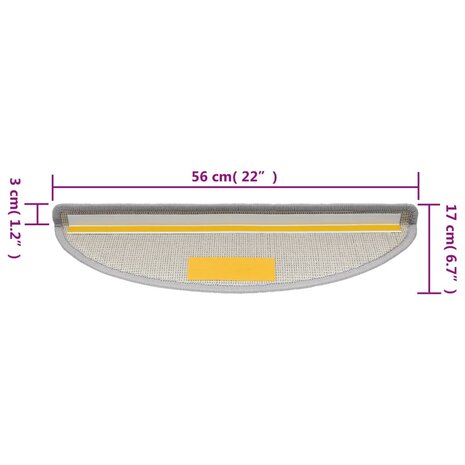 15 st Trapmatten 56x17x3 cm lichtgrijs 8718475728252 8