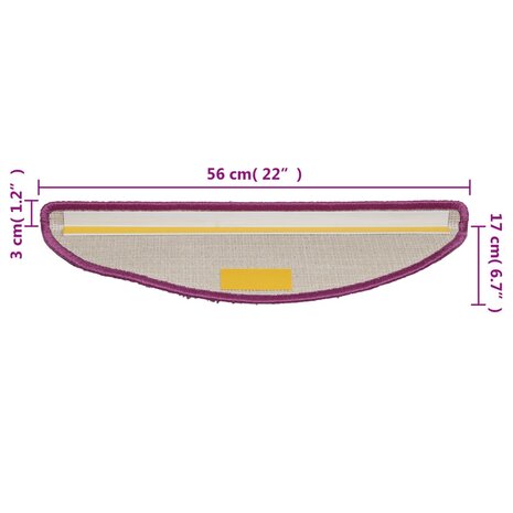 Trapmatten 15 st 56x17x3 cm violet 8718475728436 8