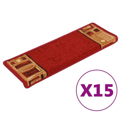 Trapmatten zelfklevend 15 st 65x21x4 cm rood 8720286288375 2