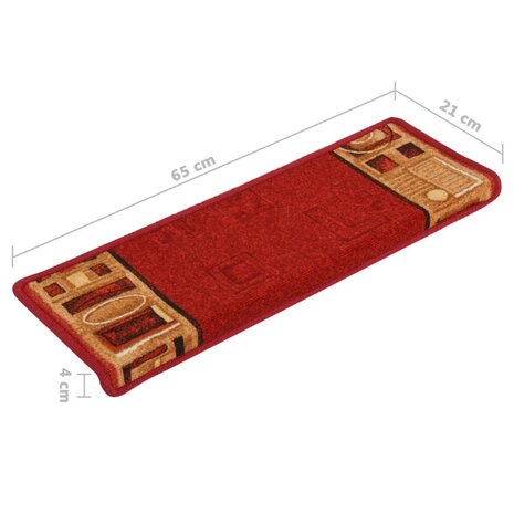 Trapmatten zelfklevend 15 st 65x21x4 cm rood 8720286288375 9