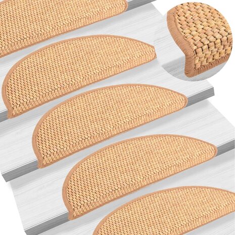 Trapmatten zelfklevend 15 st sisal-look 56x17x3 cm oranje 8720286329597 1