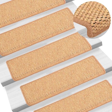 Trapmatten zelfklevend 15 st sisal-look 65x21x4 cm oranje 8720286329832 1