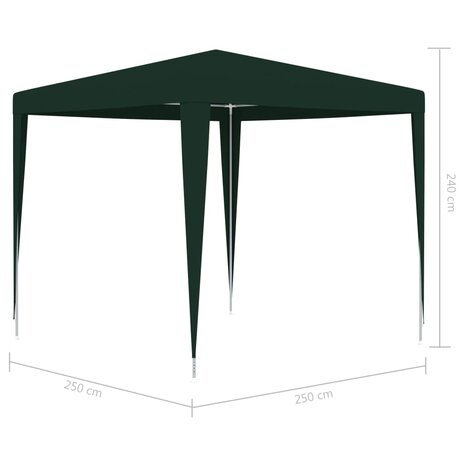 Partytent professioneel 90 g/m² 2,5x2,5 m groen 8719883767550 6