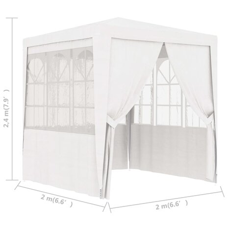 Partytent met zijwanden professioneel 90 g/m² 2x2 m wit 8719883767598 8