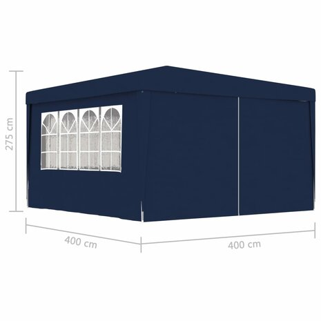 Partytent met zijwanden professioneel 90 g/m² 4x4 m blauw 8719883767697 8