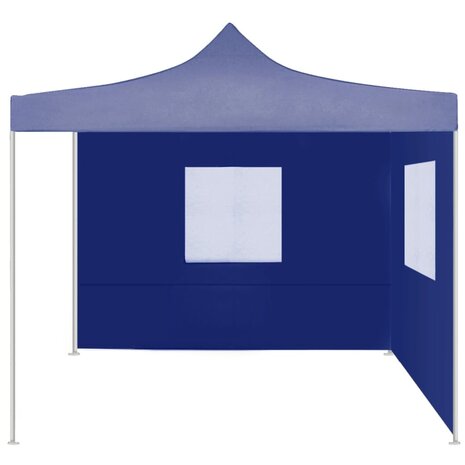 Partytent met 2 zijwanden inklapbaar 2x2 m staal blauw 8719883800301 2