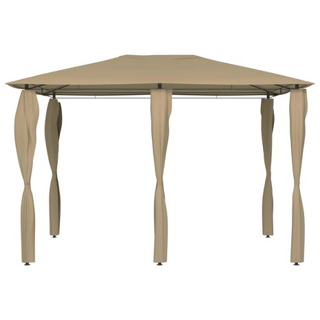 Prieel met paalhoezen 160 g/m² 3x4x2,6 m taupe 8720286184479 2