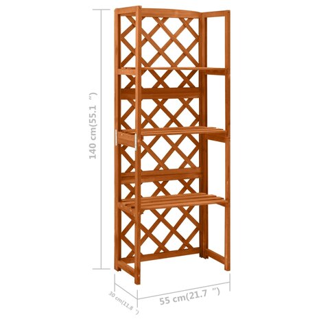 Latwerk met schappen 55x30x140 cm massief vurenhout 8720286432259 6