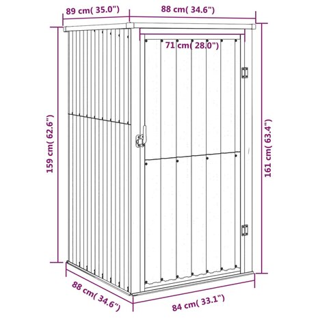 Tuinschuur 88x89x161 cm gegalvaniseerd staal grijs 8720286512814 8