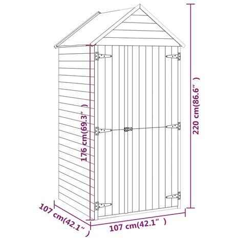 Tuinschuur met deur 107x107x220 cm geïmpregneerd grenenhout 8720286830109 8