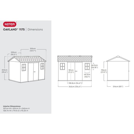 Keter Tuinschuur Oakland 1175 antracietkleurig 7290106934139 8