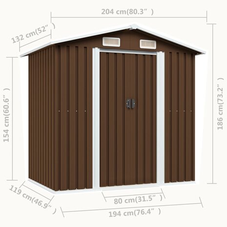 Tuinberging 204x132x186 cm staal bruin 8719883756714 8