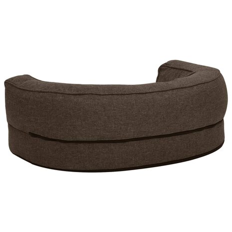 Hondenbed ergonomisch linnen-look 60x42 cm fleece bruin 4