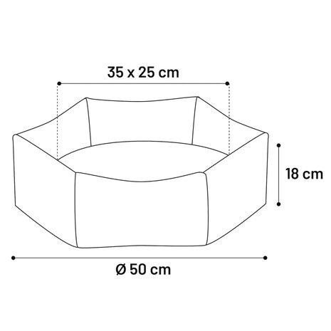 FLAMINGO Hondenmand met rits Ziva hexagonaal 50x18 cm terracottakleur 5