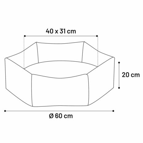 FLAMINGO Hondenmand met rits Ziva hexagonaal 60x20 cm terracottakleur 5