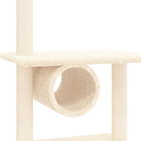 Kattenmeubel met sisal krabpalen 279 cm crèmekleurig 6