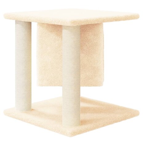 Kattenmeubel met sisal krabpalen 37 cm crèmekleurig 4