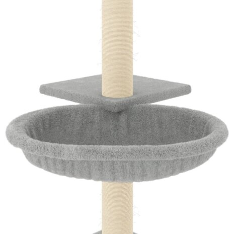 Kattenmeubel met sisal krabpalen 72 cm lichtgrijs 6