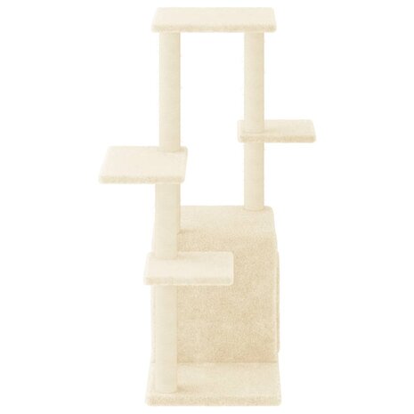 Kattenmeubel met sisal krabpalen 97,5 cm crèmekleurig 4