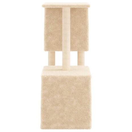 Kattenmeubel met sisal krabpalen 86 cm crèmekleurig 5