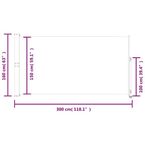 Tuinscherm uittrekbaar 160x300 cm bruin 8