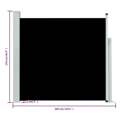 Tuinscherm uittrekbaar 170x300 cm zwart 8