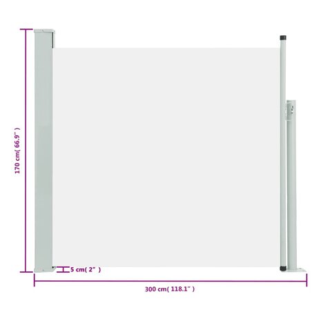 Tuinscherm uittrekbaar 170x300 cm crème 8