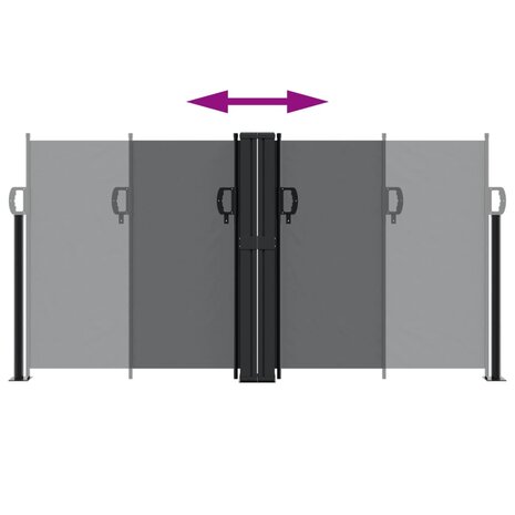 Windscherm uittrekbaar 120x1000 cm zwart 5