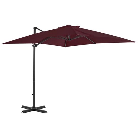 Zweefparasol met aluminium paal 250x250 cm bordeauxrood 1