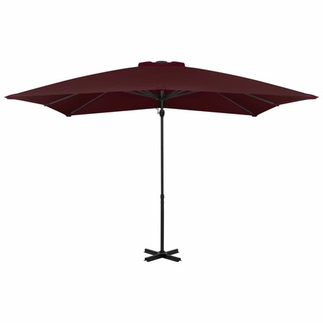 Zweefparasol met aluminium paal 250x250 cm bordeauxrood 2