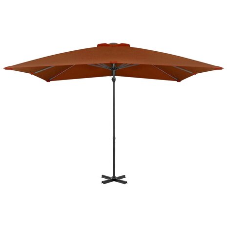 Zweefparasol met aluminium paal 250x250 cm terracottakleurig 2