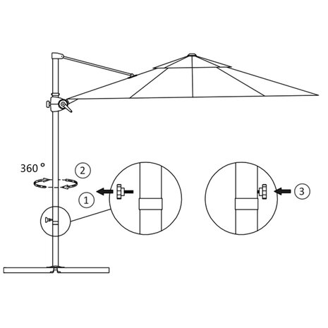 Zweefparasol met stalen paal 250x250 cm terracottakleurig 8