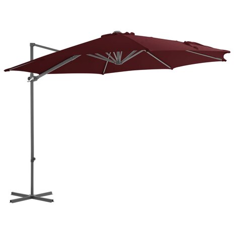 Zweefparasol met stalen paal 300 cm bordeauxrood 1