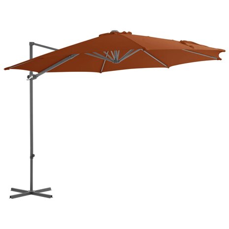 Zweefparasol met stalen paal 300 cm terracottakleurig 1