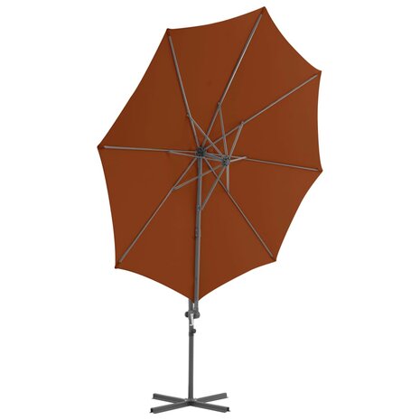 Zweefparasol met stalen paal 300 cm terracottakleurig 3