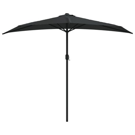 Balkonparasol half met aluminium paal 270x144x222 cm zwart 3