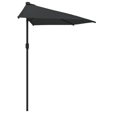 Balkonparasol half met aluminium paal 270x144x222 cm zwart 4