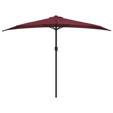 Balkonparasol half aluminium paal 300x155x223 cm bordeauxrood 3