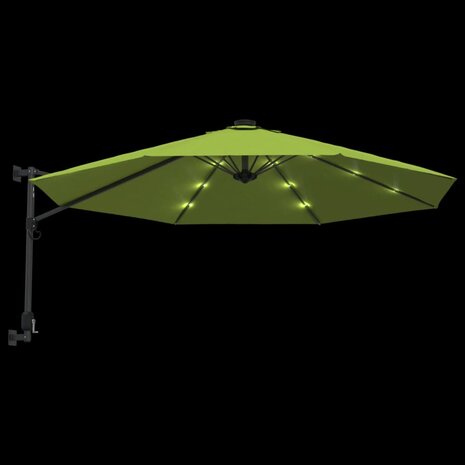 Wandparasol met LEDs 290 cm appelgroen 7