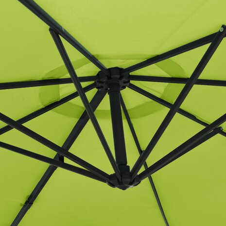 Wandparasol met LEDs 290 cm appelgroen 8