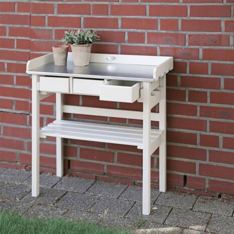 Esschert Design tuinwerktafel met lades (wit) CF29W 2