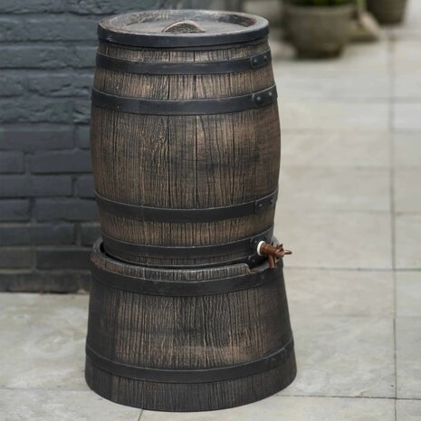 Nature Regenton met hout-look 50 L 38x49,5 cm bruin 6