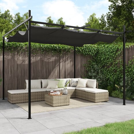 Pergola met uitschuifbaar dak 295x292x230 antracietkleurig 1