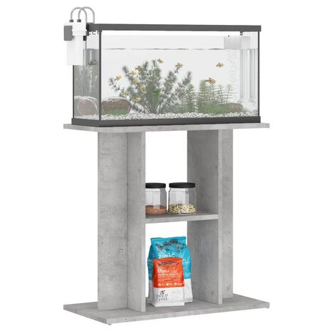 Aquariumstandaard 60x30x60 cm bewerkt hout betongrijs 3