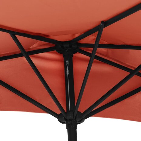 Balkonparasol half met aluminium paal 300x155x223 cm terracotta 6