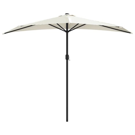 Balkonparasol half met aluminium paal 270x144 cm zandkleurig 3