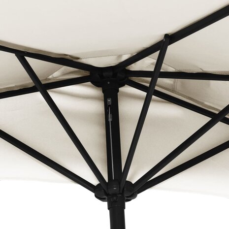 Balkonparasol half met aluminium paal 270x144 cm zandkleurig 6