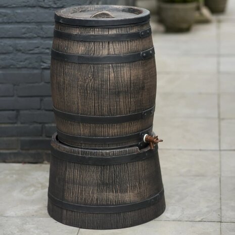 Nature Regenton met hout-look 120 L 50,5x66 cm bruin 5