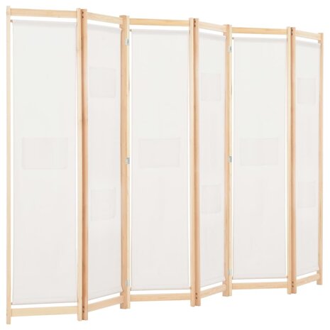 Kamerscherm met 6 panelen 240x170x4 cm stof crème 3